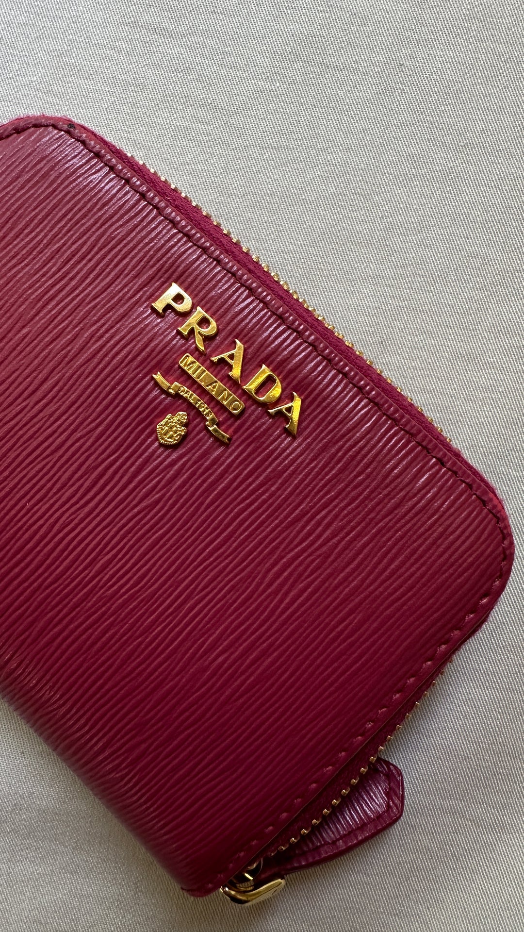 PRADA Compact Zip Wallet Fuchsia