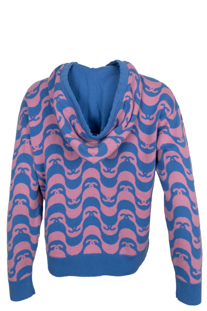 Sweat à capuche CHANEL 2021 CC Cachemire Bleu Rose
