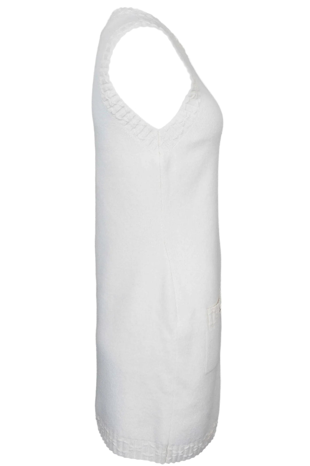 CHANEL 2021 Sleeveless Knit Dress Cashmere Off-White