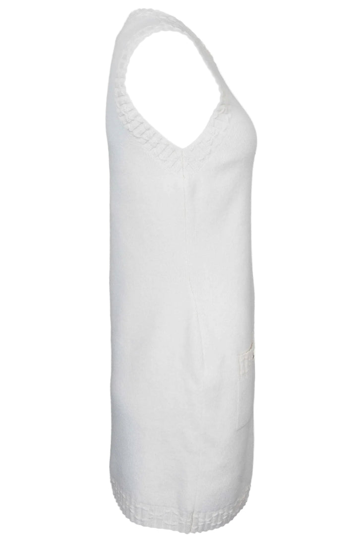 CHANEL 2021 Sleeveless Knit Dress Cashmere Off-White
