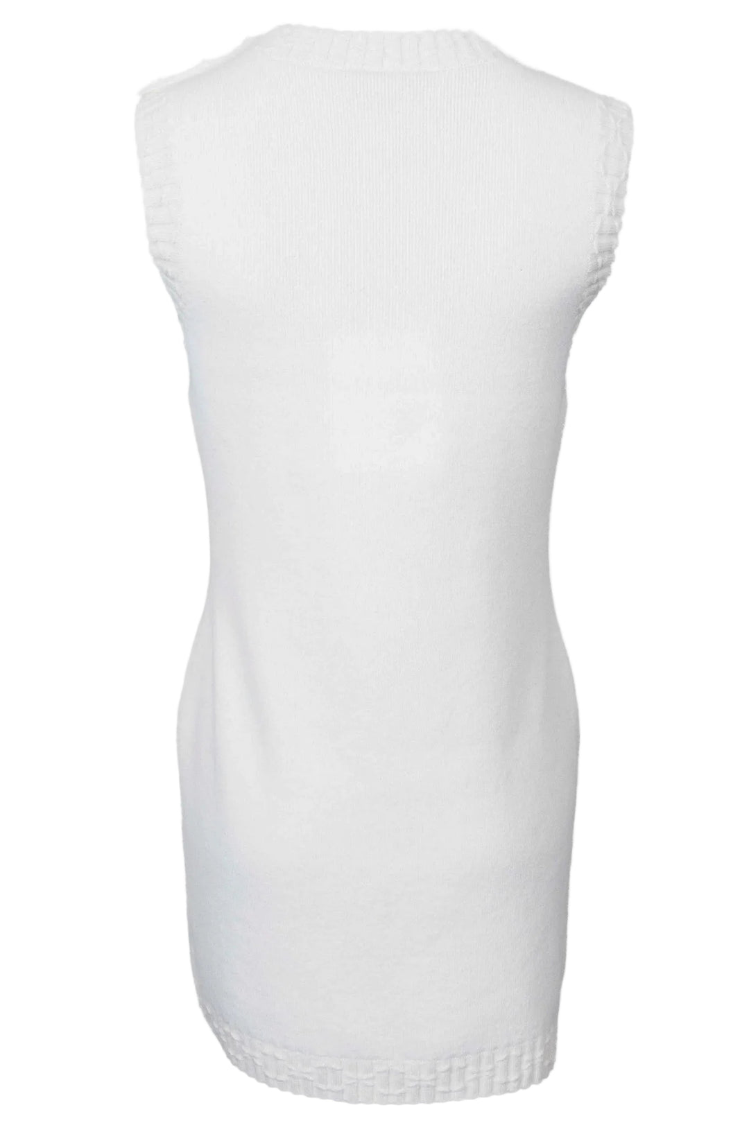 CHANEL 2021 Sleeveless Knit Dress Cashmere Off-White