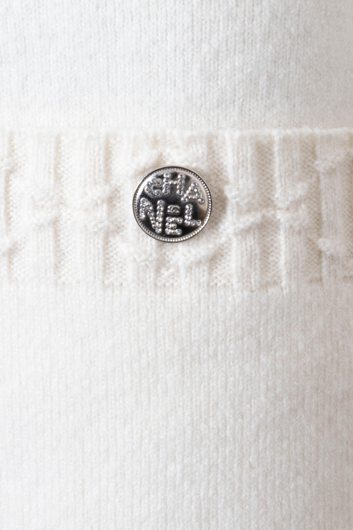 CHANEL 2021 Sleeveless Knit Dress Cashmere Off-White
