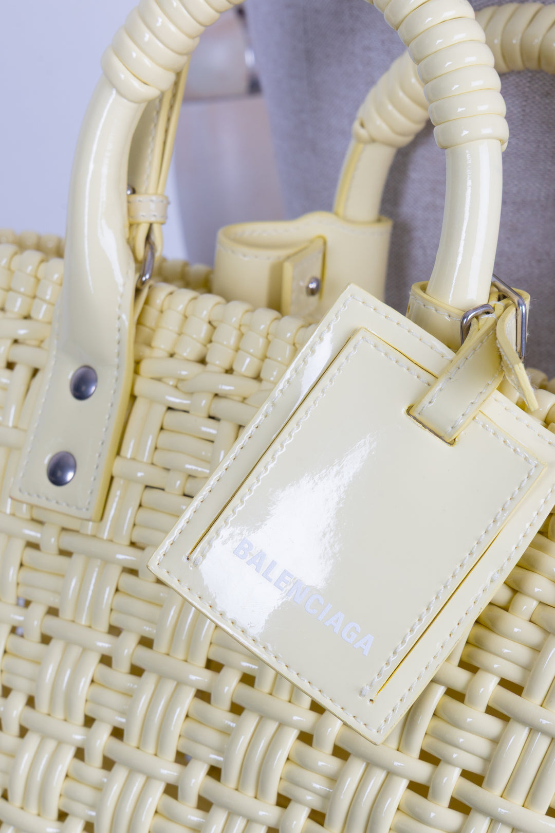 Sac panier Bistro BALENCIAGA XS Jaune