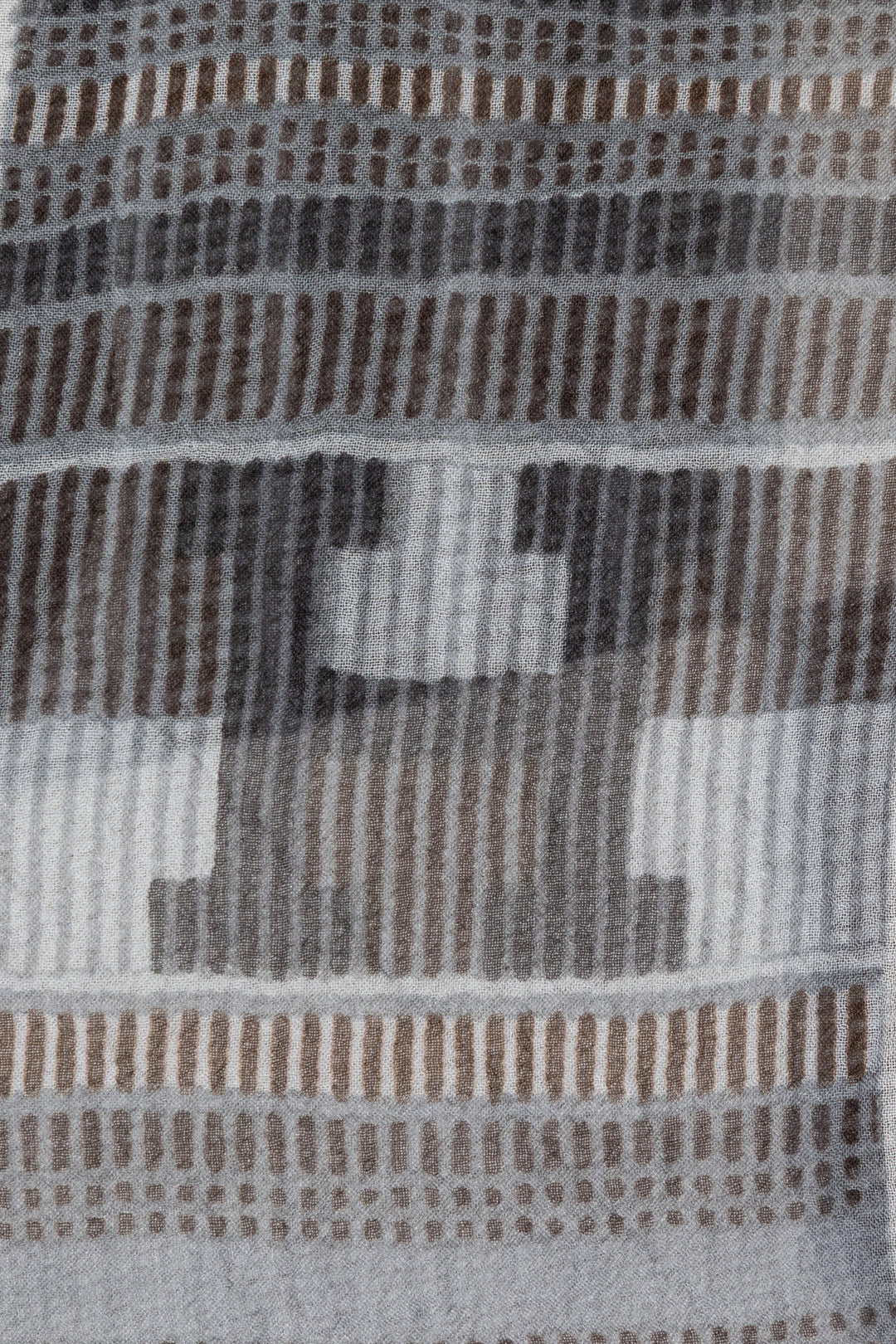 HERMÈS Geometric Print Scarf Chiffon Grey