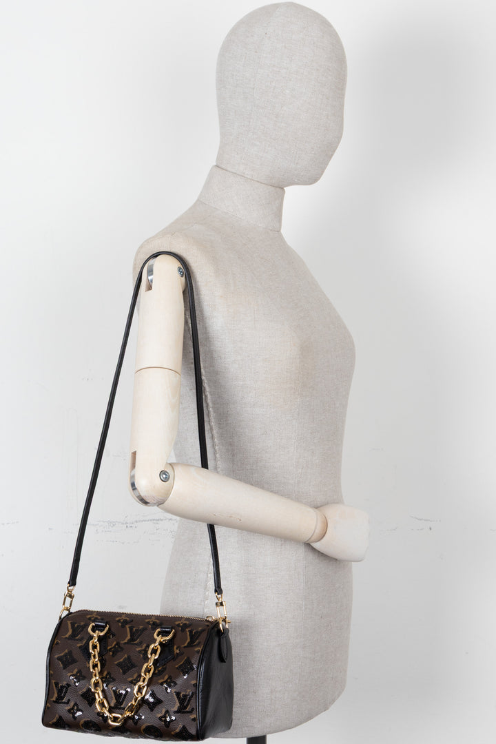 LOUIS VUITTON Mini Sequin Speedy Bandouliere MNG Canvas