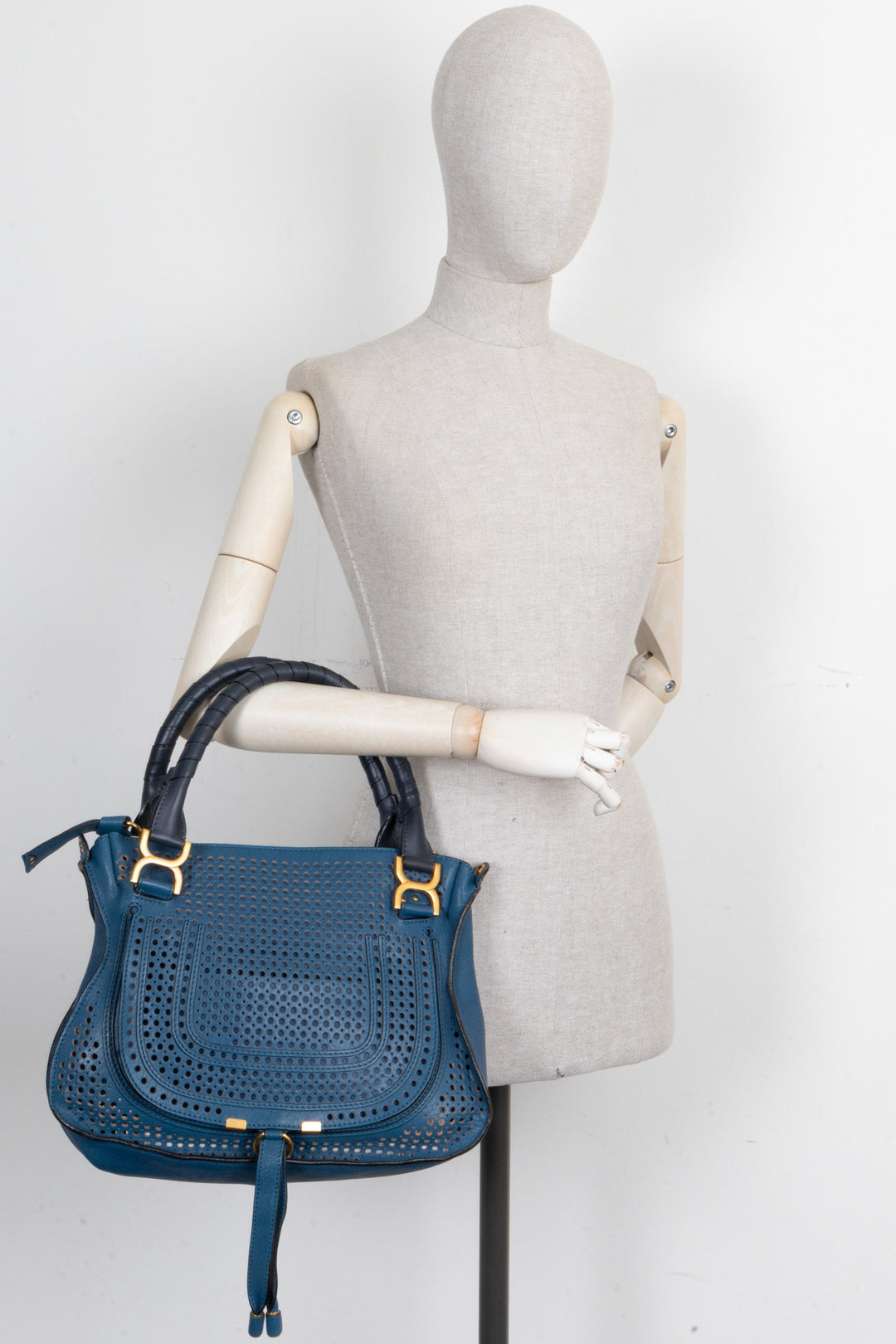 CHLOÉ Marcie Bag Perforated Blue