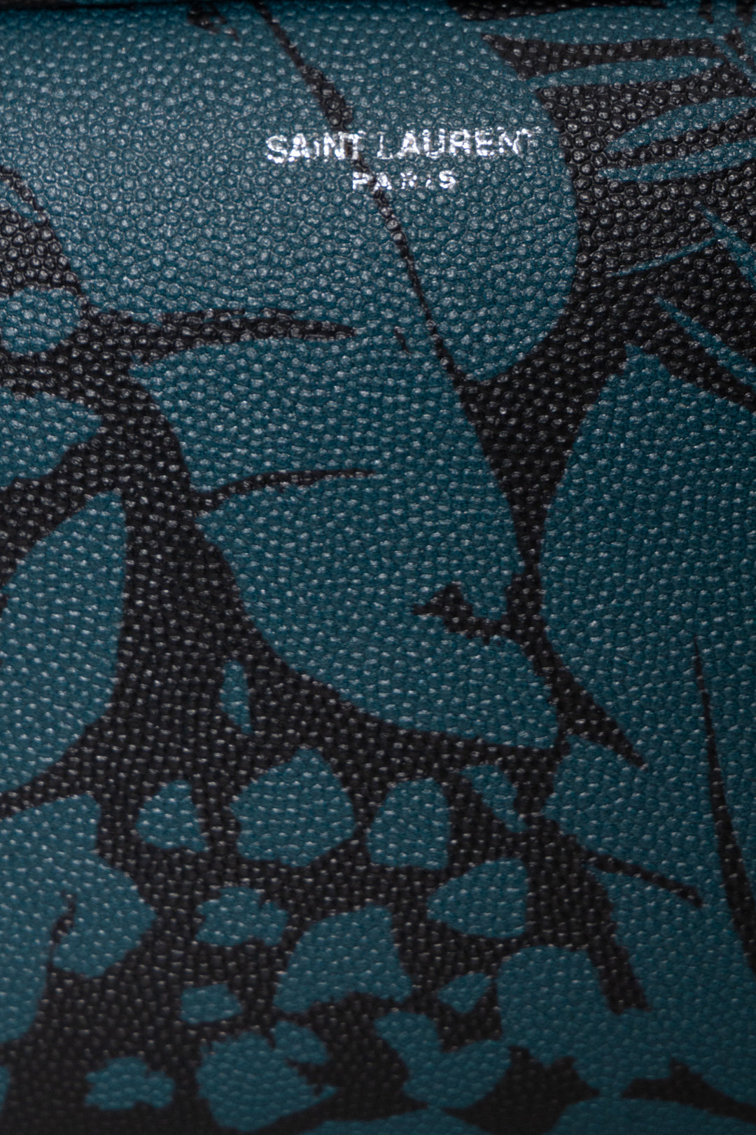 SAINT LAURENT Grain De Poudre Pochette Tropical Palm Noire