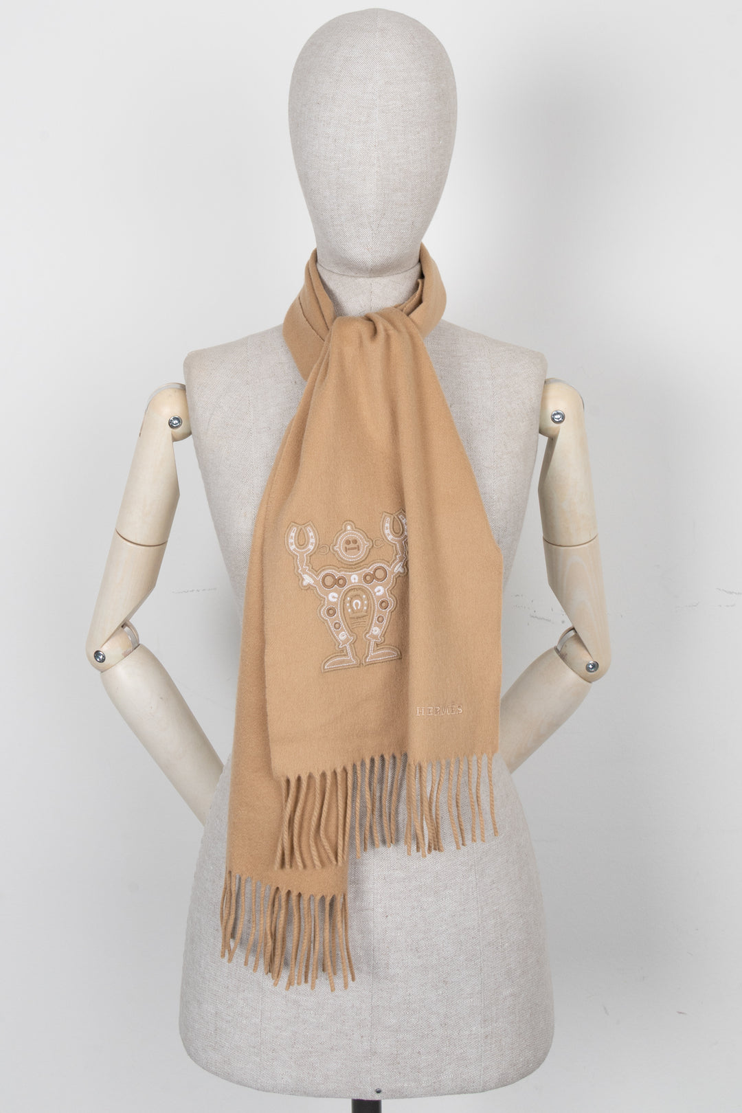 Écharpe robot HERMÈS en cachemire beige