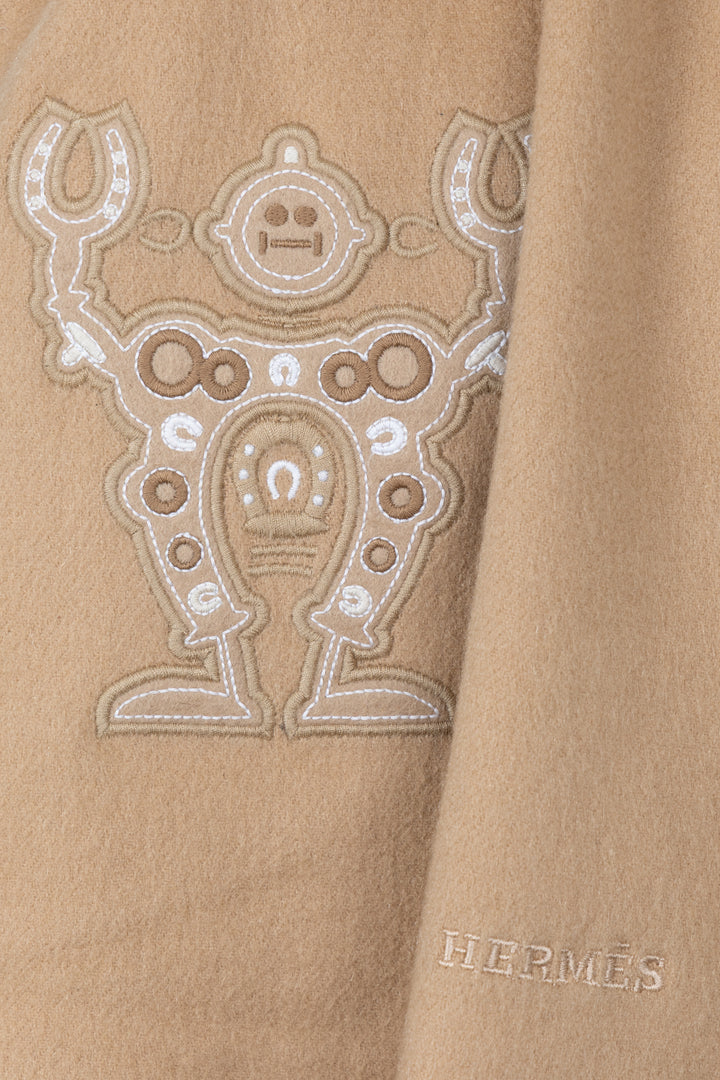 Écharpe robot HERMÈS en cachemire beige