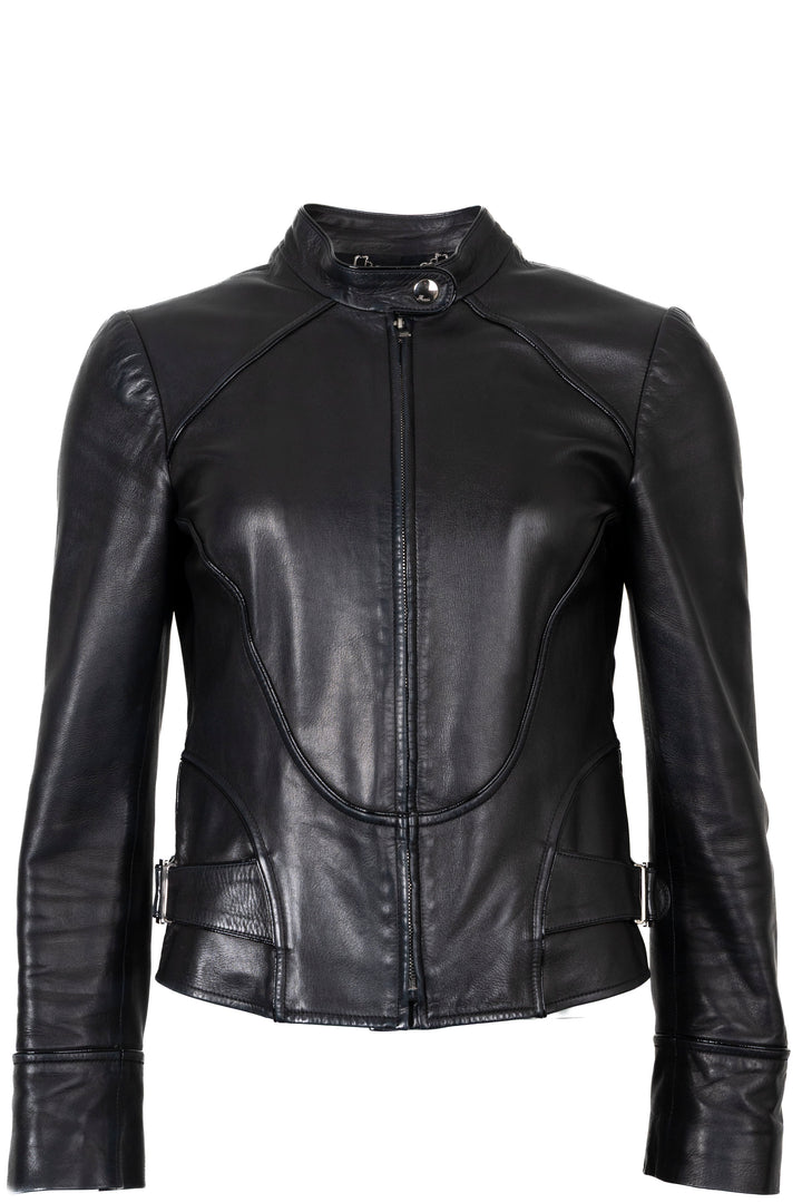 Veste motard GUCCI en cuir noir