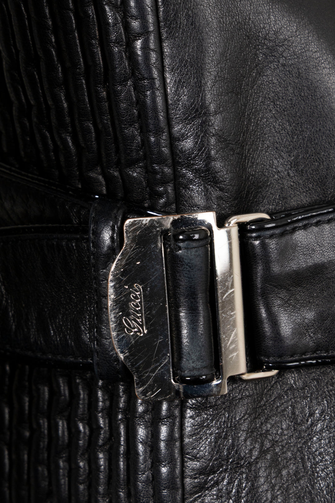 Veste motard GUCCI en cuir noir
