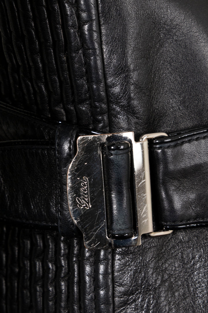 Veste motard GUCCI en cuir noir