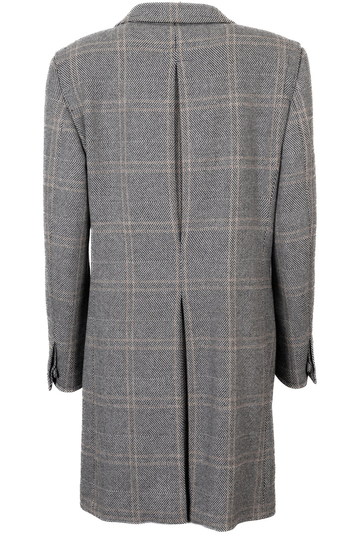 YVES SAINT LAURENT Check Coat Wool Multicolor
