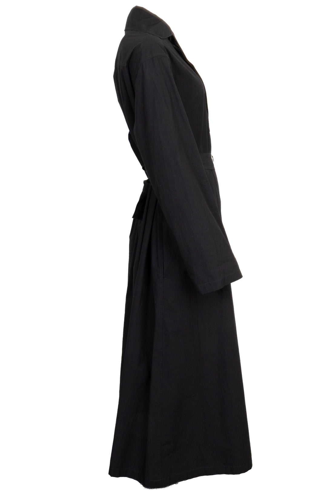 JIL SANDER Belted Maxi Dress Cotton Black