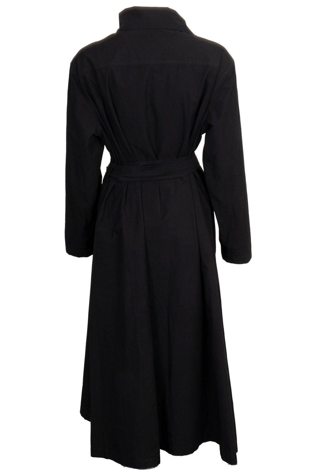JIL SANDER Belted Maxi Dress Cotton Black