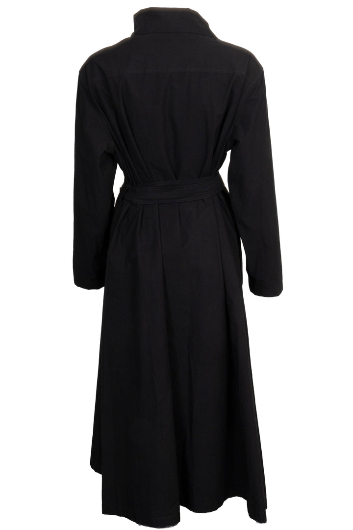 JIL SANDER Belted Maxi Dress Cotton Black