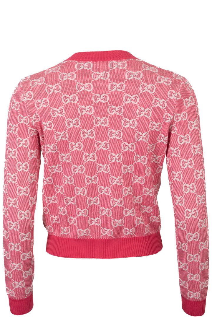 Cardigan GUCCI GG en jacquard de coton rose