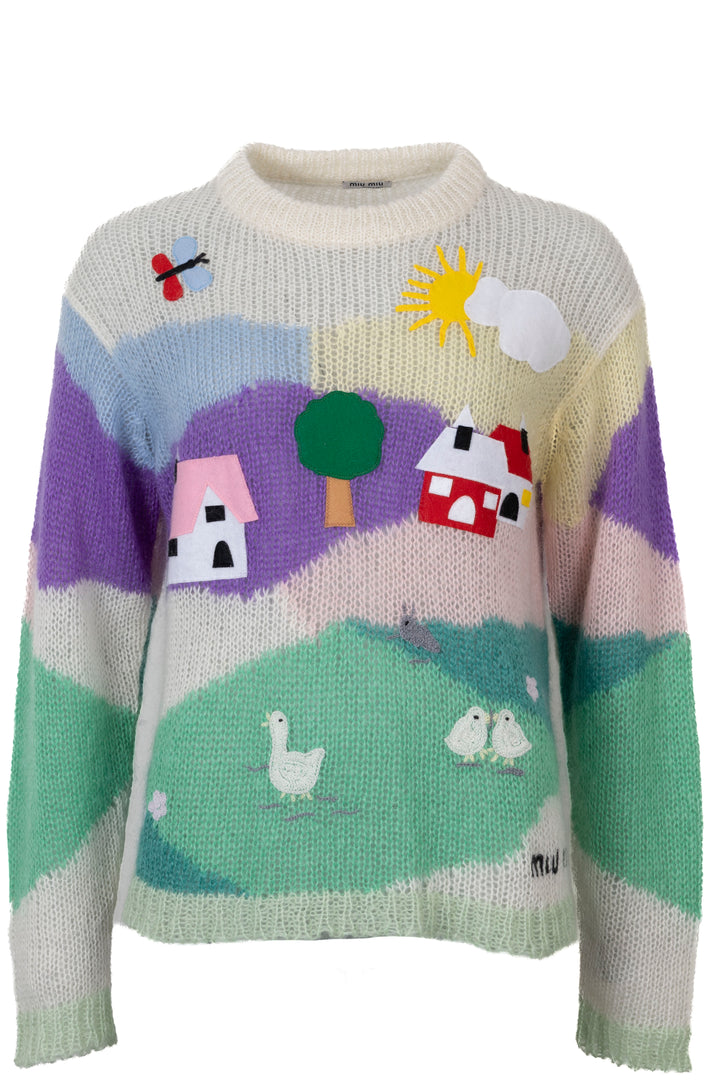 MIU MIU 2020 Farm House Sweater Mohair Multicolor