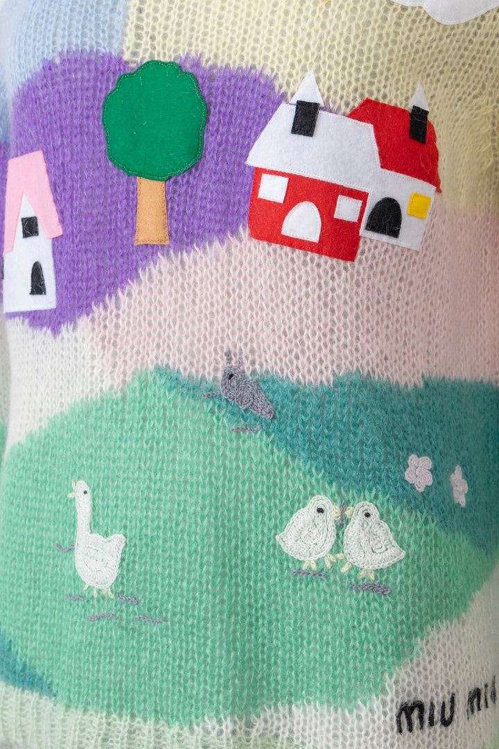MIU MIU 2020 Farm House Sweater Mohair Multicolor