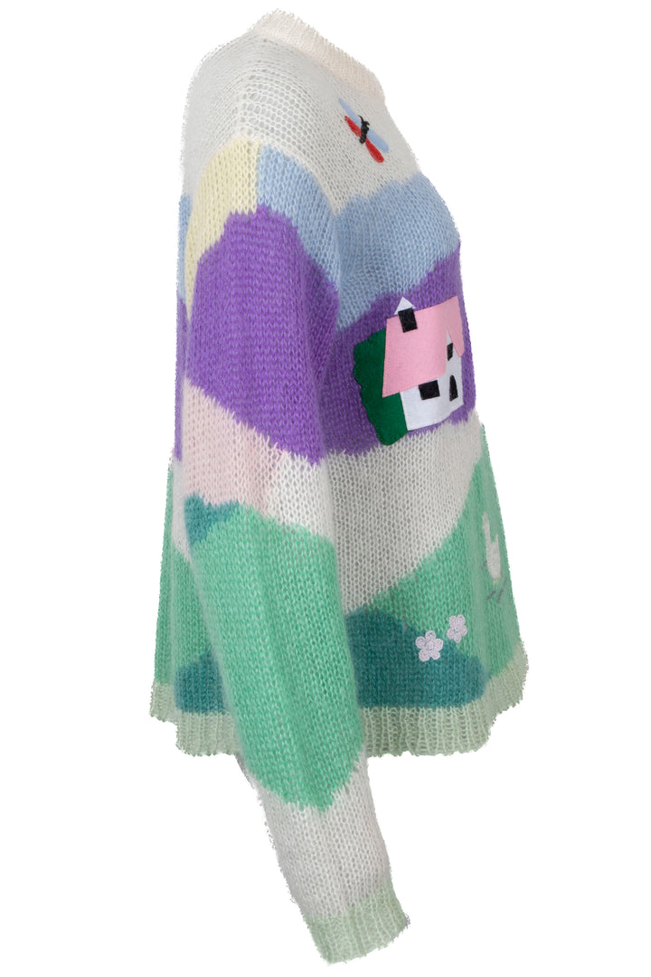 MIU MIU 2020 Farm House Sweater Mohair Multicolor