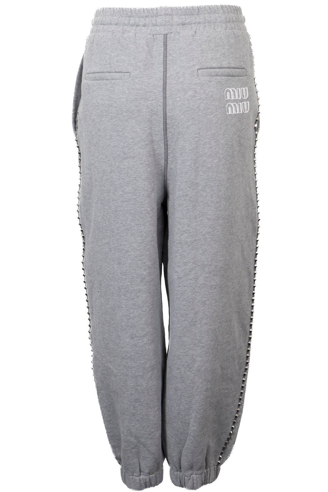 MIU MIU 2021 Studded Sweat Pants Cotton Grey