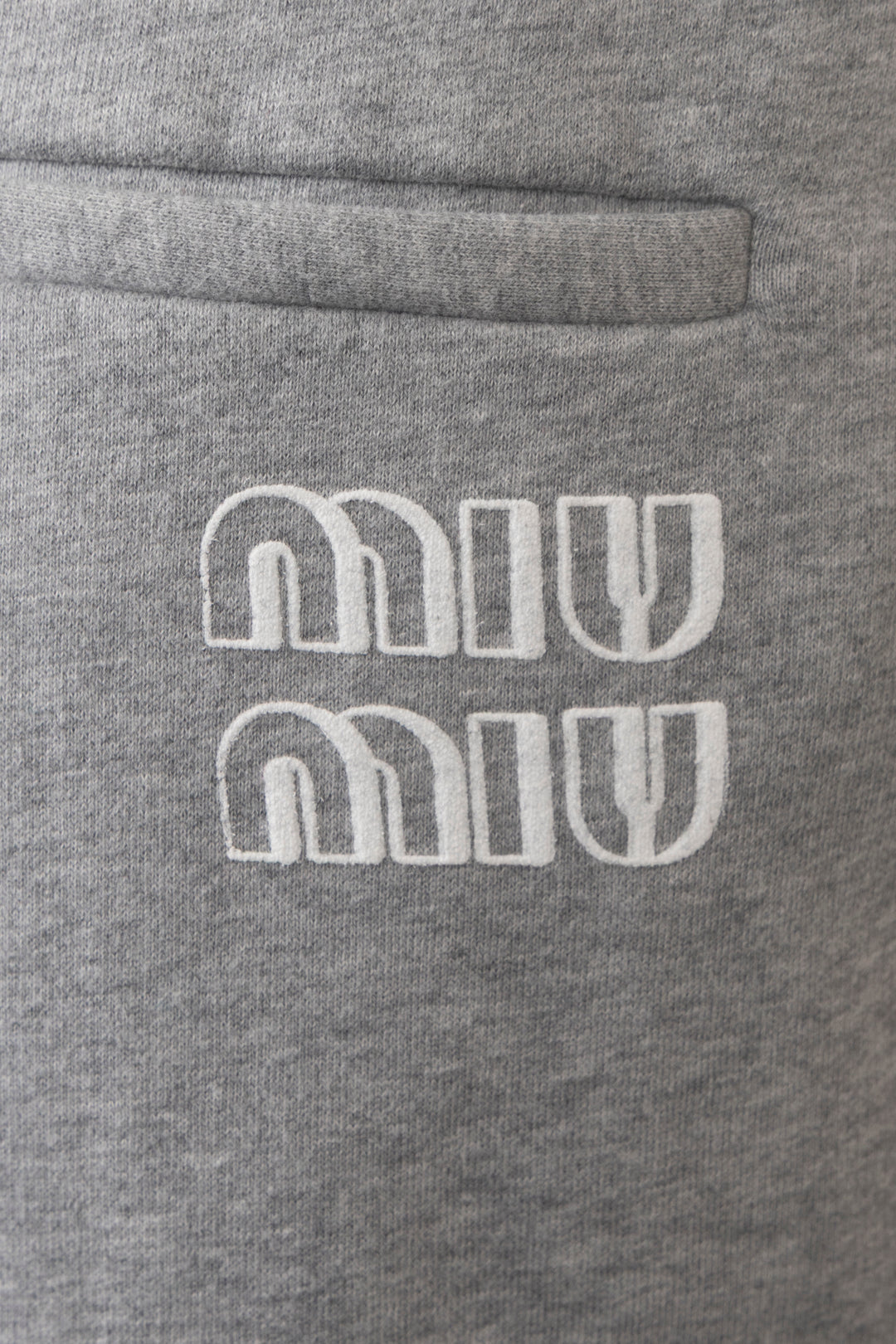 MIU MIU 2021 Studded Sweat Pants Cotton Grey