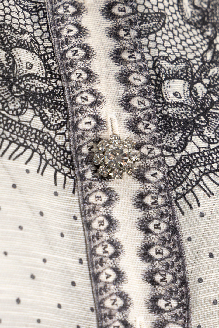 ZIMMERMANN Paisley Crystal Buttoned Blouse Linen Black