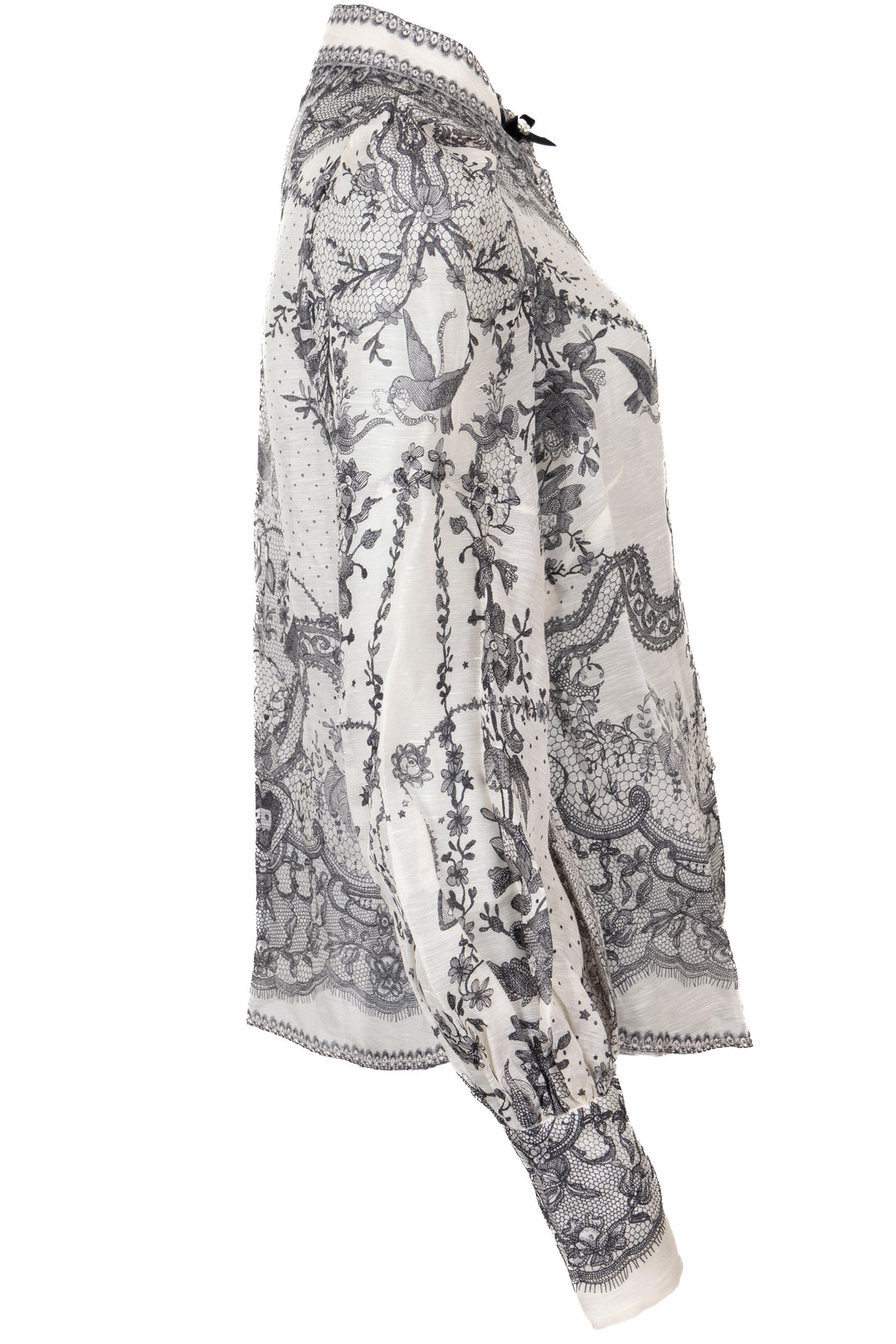 ZIMMERMANN Paisley Crystal Buttoned Blouse Linen Black