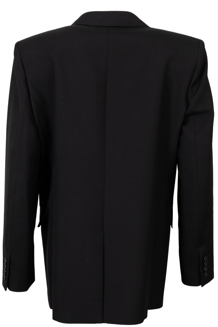 SAINT LAURENT Double-Breasted Wool Blazer Black