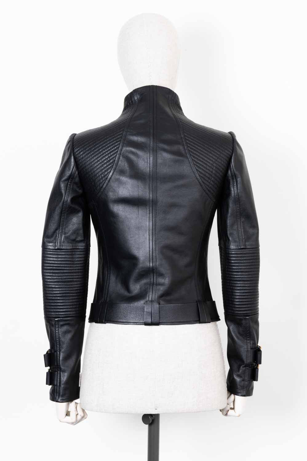 GUCCI GG Biker Jacket Leather Black