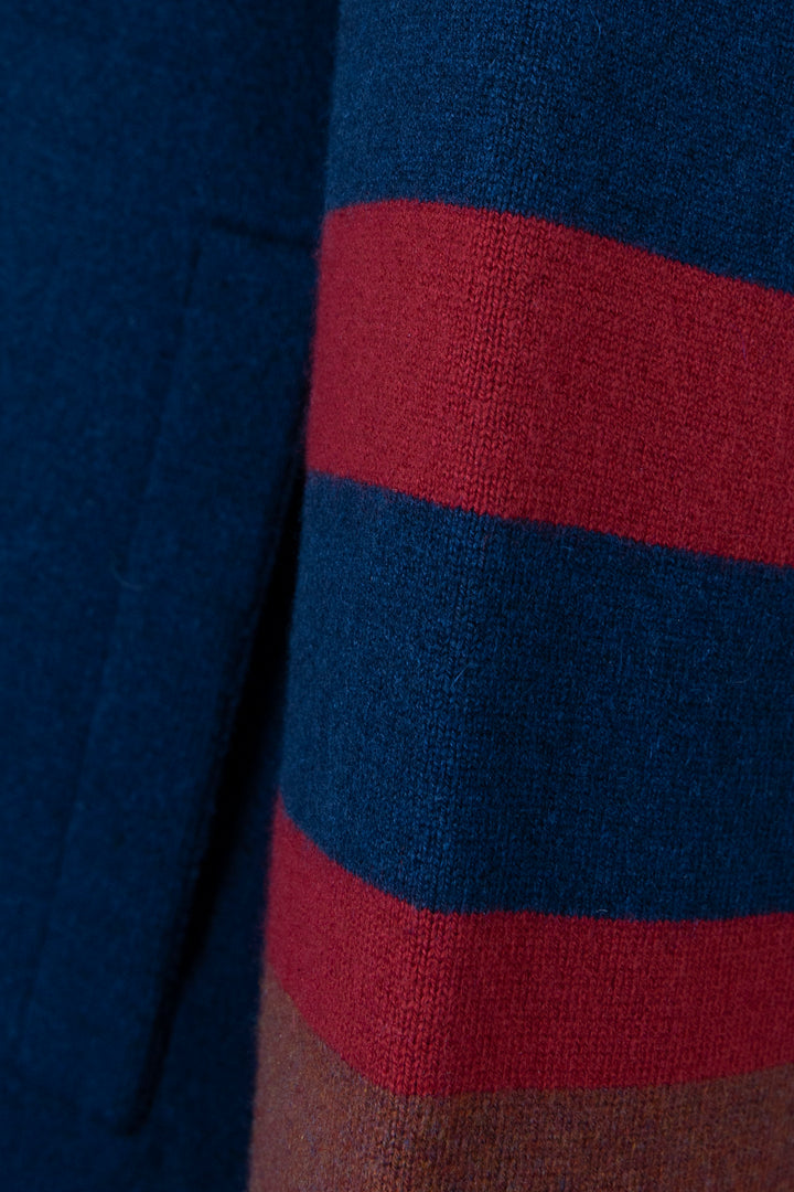 LORO PIANA Hoodie Zipped Cardigan Cashmere Navy