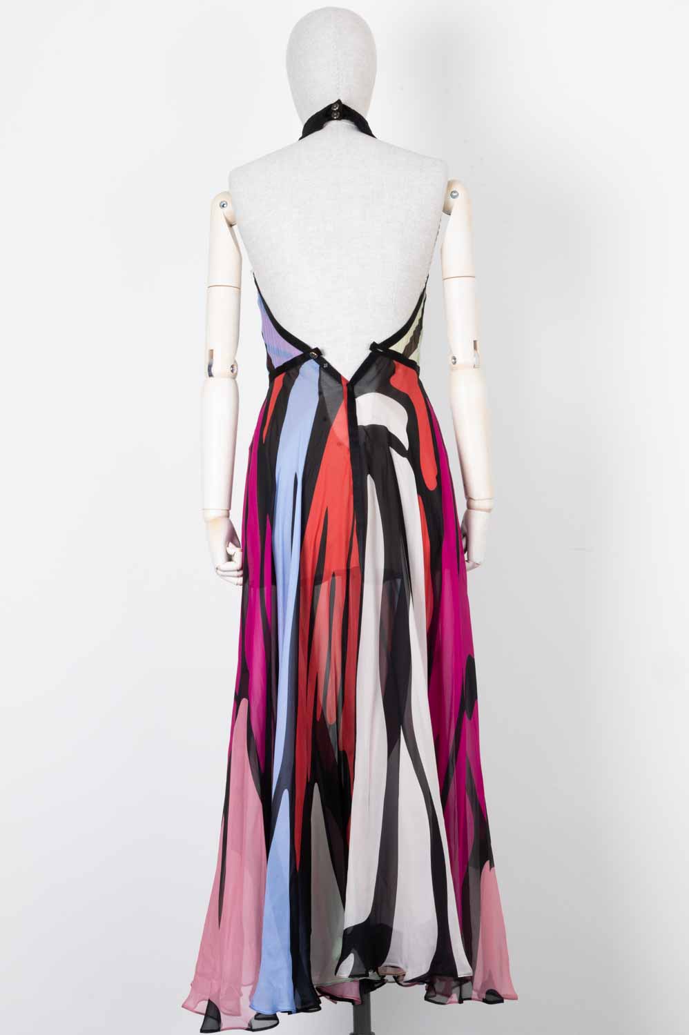 CHANEL Neckholder Dress SS22 Silk Multicolor