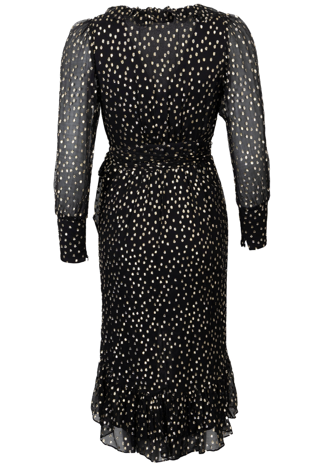 ZIMMERMANN Lurex Wrap Midi Dress Silk Black