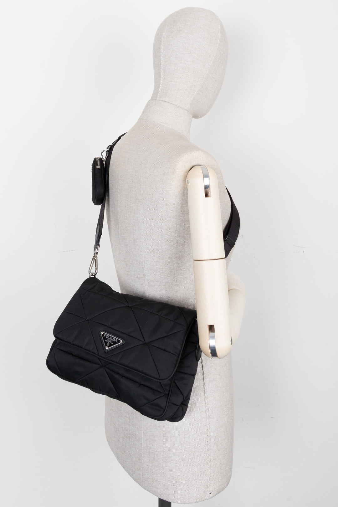 PRADA Quilted Crossbody Bag Nylon Black