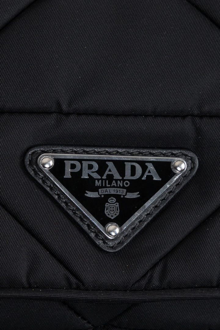 PRADA Quilted Crossbody Bag Nylon Black