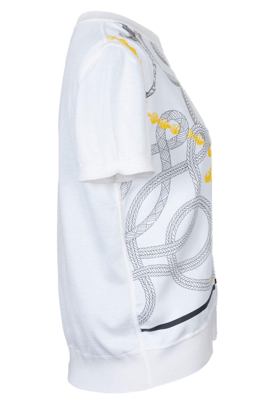 HERMÈS Palefroi Remix Twillaine Top Silk Blanc