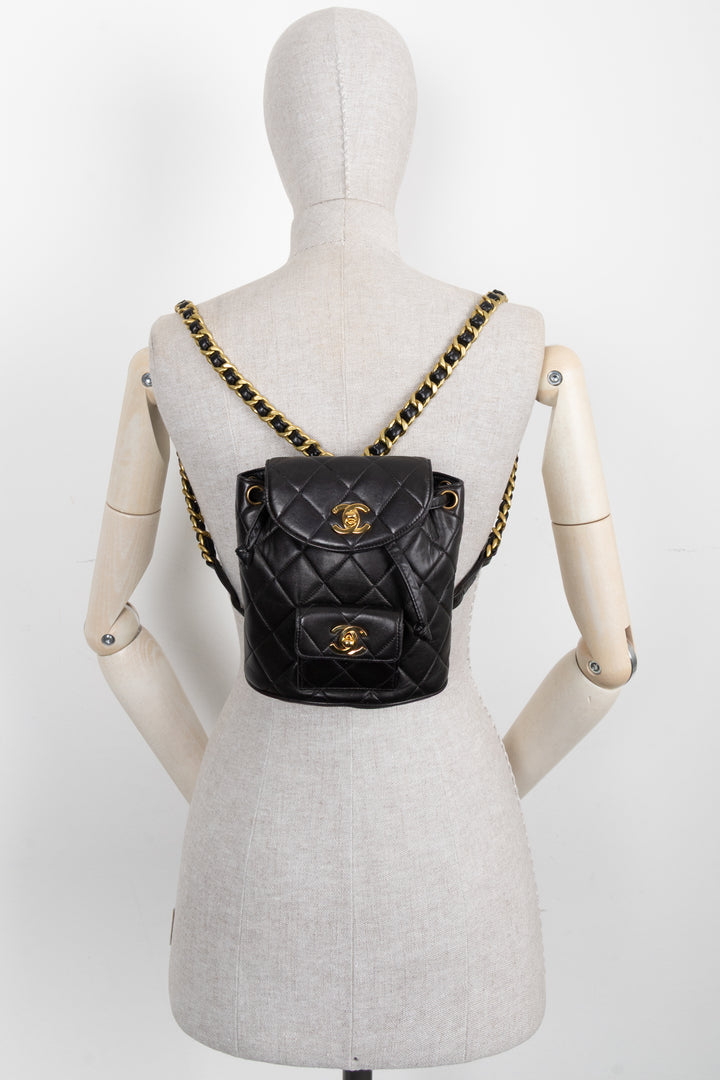 CHANEL Vintage Mini Duma Backpack Black