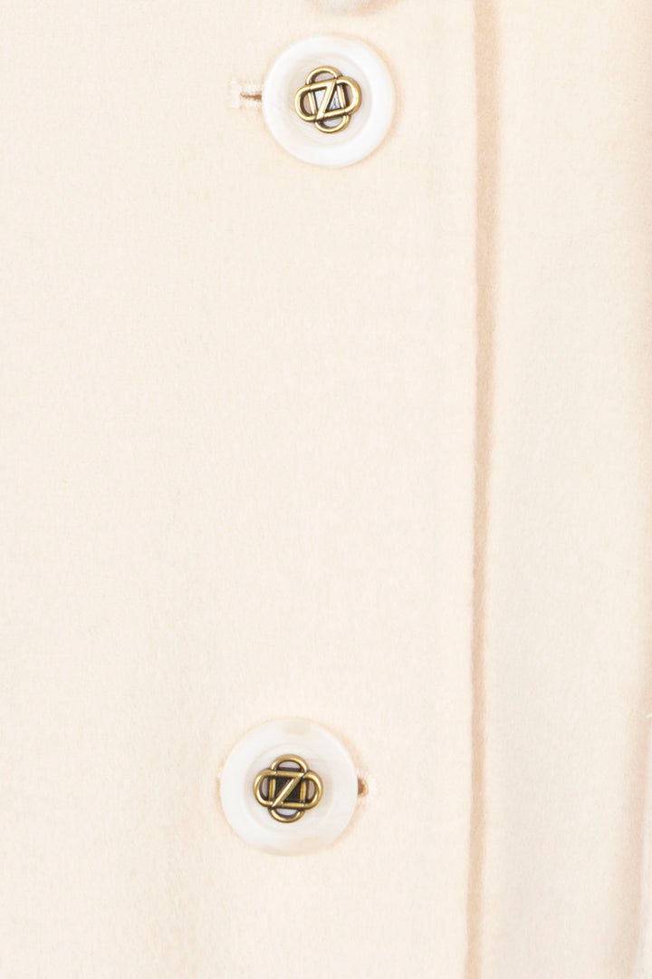 ZIMMERMANN Vailant Pussy Bow Short Coat Wool Ivory