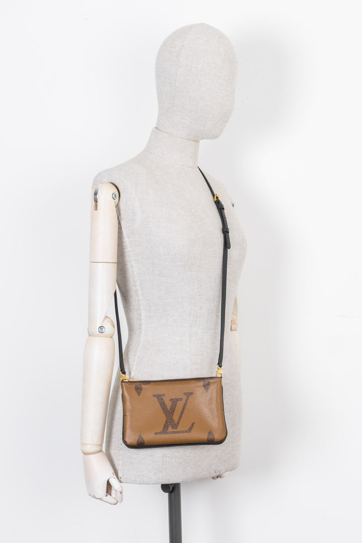 LOUIS VUITTON Giant MNG Double Zip Pochette Bag