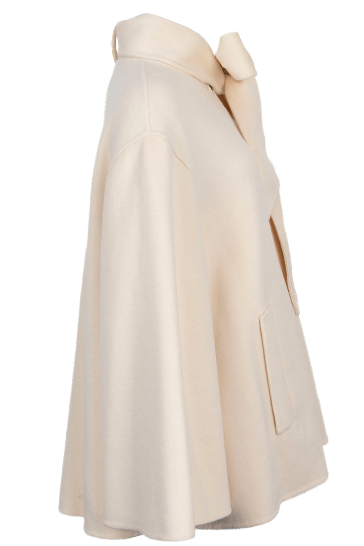ZIMMERMANN Vailant Pussy Bow Short Coat Wool Ivory