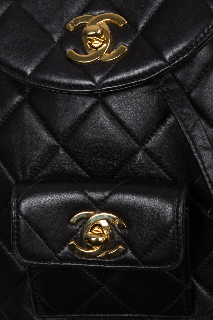 CHANEL Vintage Mini Duma Backpack Black