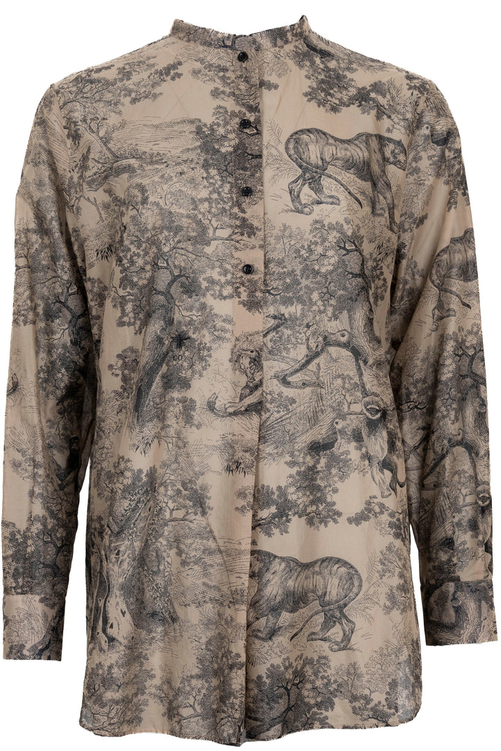 CHRISTIAN DIOR Tunic Toile De Jouy Shirt Cotton Beige