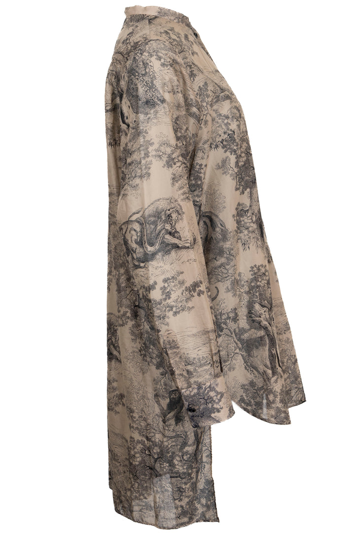 CHRISTIAN DIOR Tunic Toile De Jouy Shirt Cotton Beige
