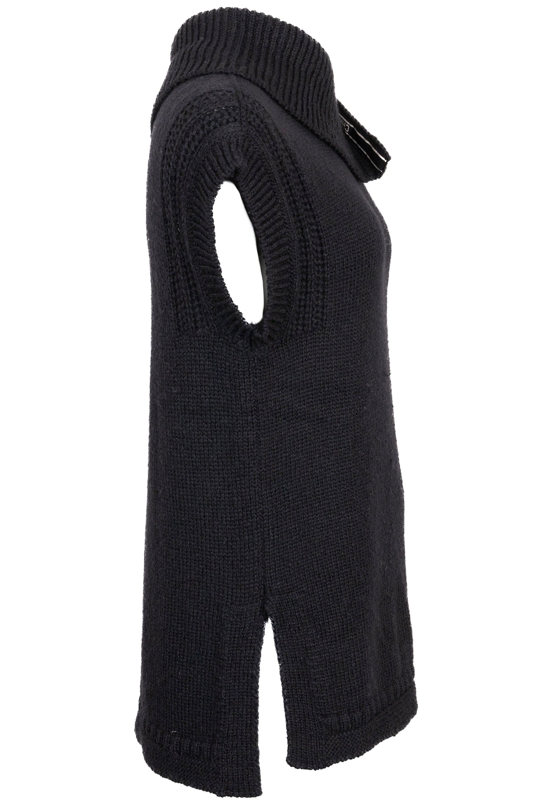 CHRISTIAN DIOR Sleeveless Turtleneck Knit Wool Black