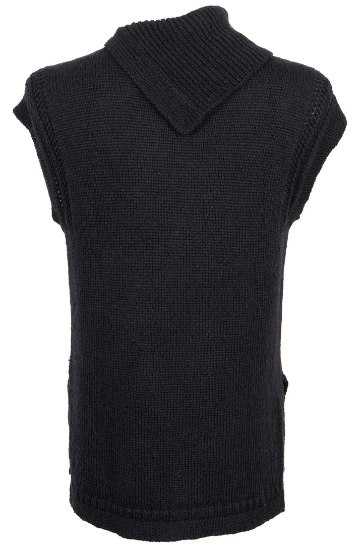 CHRISTIAN DIOR Sleeveless Turtleneck Knit Wool Black