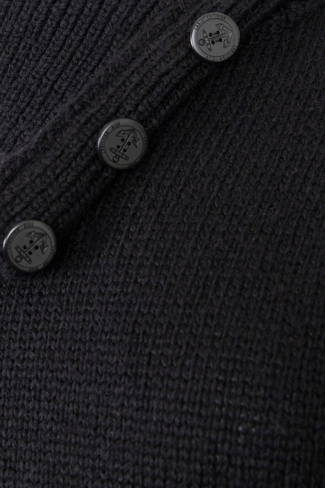 CHRISTIAN DIOR Sleeveless Turtleneck Knit Wool Black