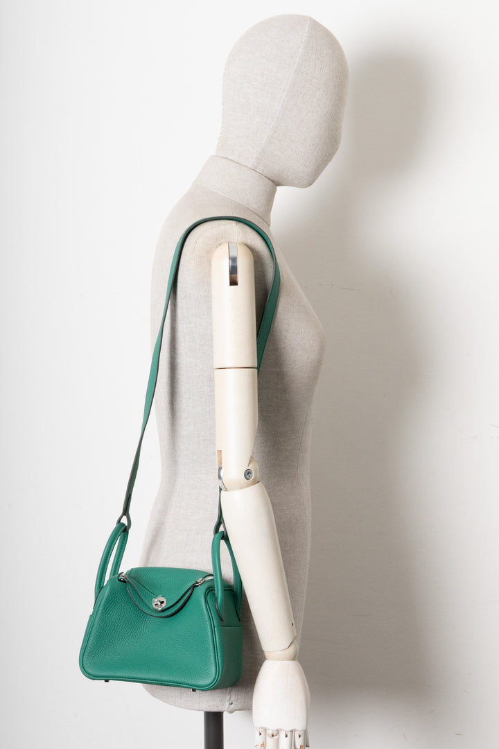 HERMÈS Mini Lindy Clemence Vert Vertigo