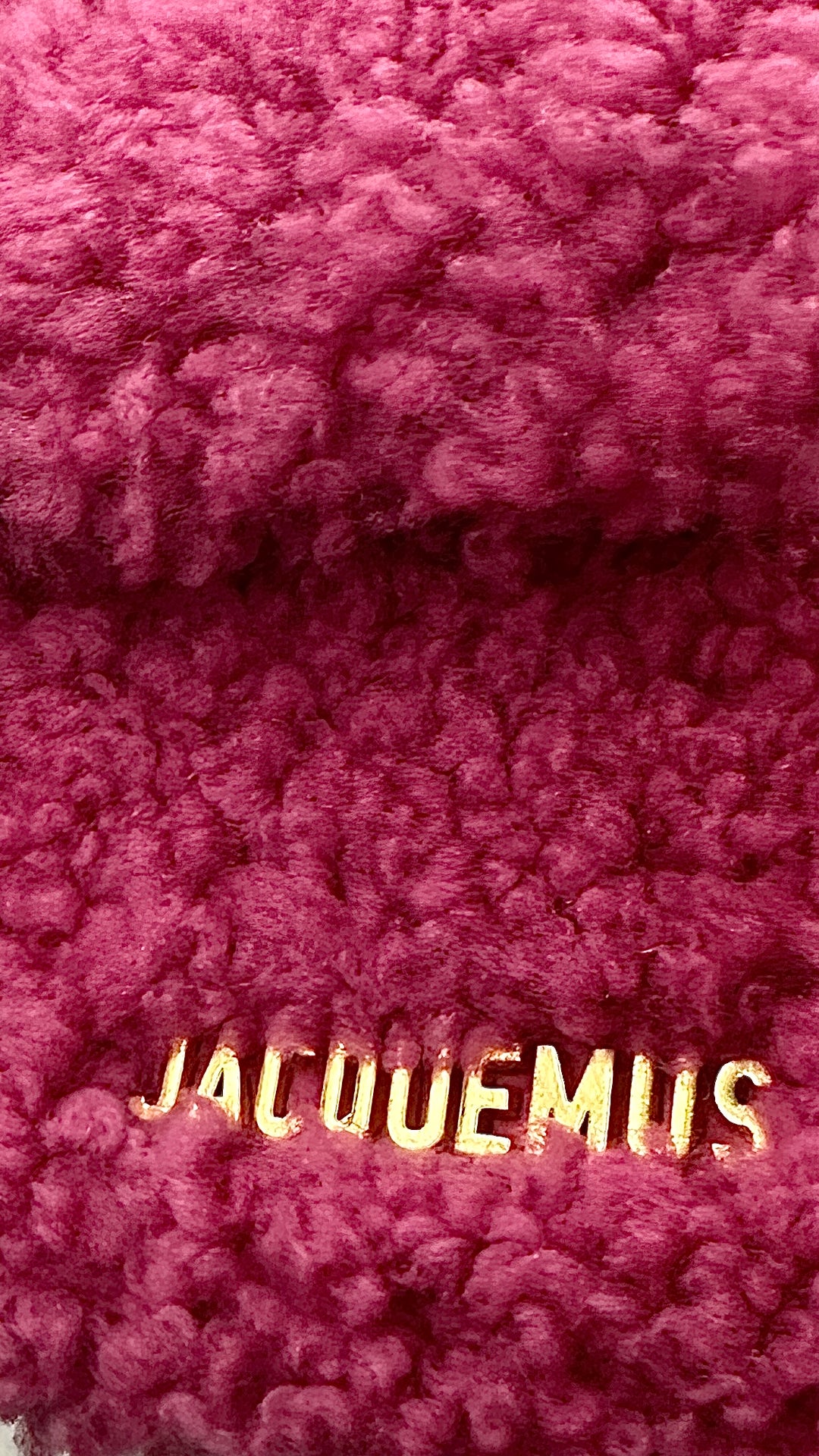 JACQUEMUS Le Bambidou Shearling Shoulder Bag Pink