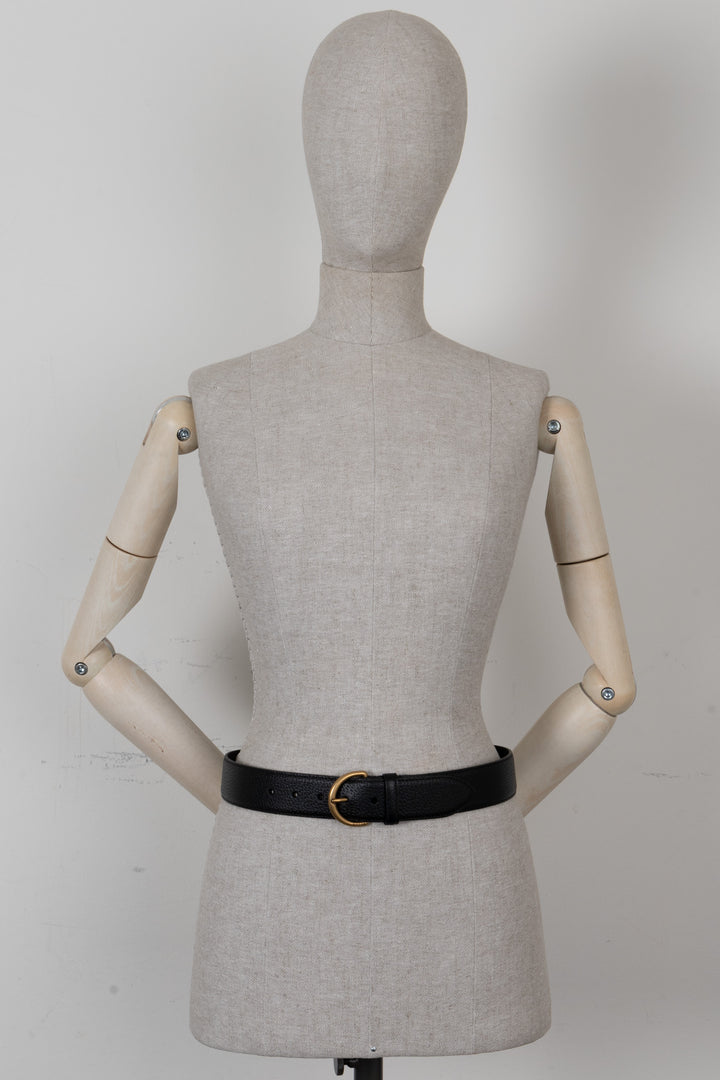 GUCCI Buckle Belt Leather Black