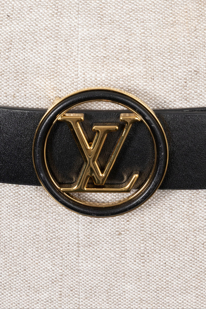 LOUIS VUITTON Reversible LV Circle Belt Leather Black